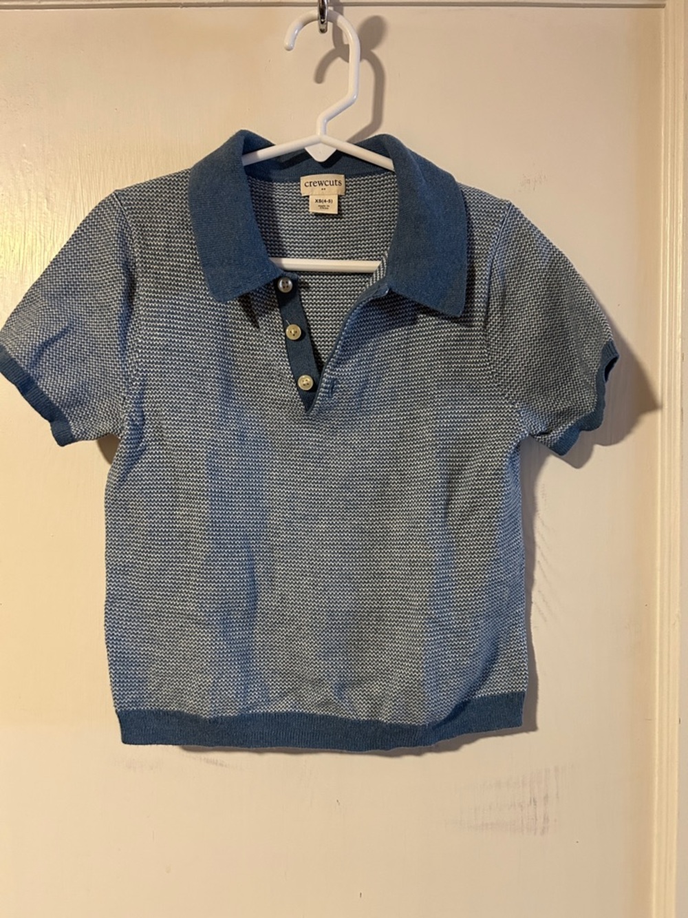 Crewcuts Light and Dark Blue Short-Sleeve Knit Polo